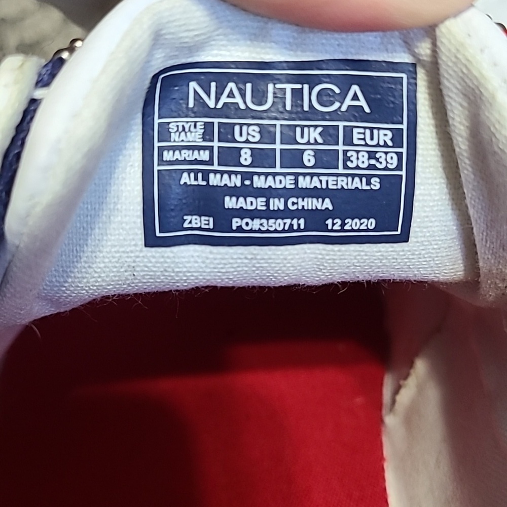 Nautica White and Red Sneakers Mariam‎ Zip On Shoes size 8 - Picture 8 of 12
